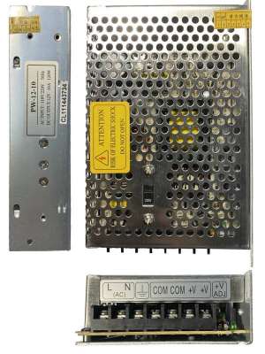 Блок живлення PW-12-10 AC-DC: AC:90/264V,DC:12V10A120W, 7 виходів,159x98x42mm
